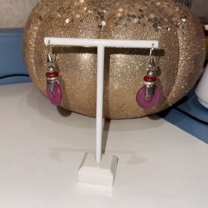 Purple and Silver Earrings